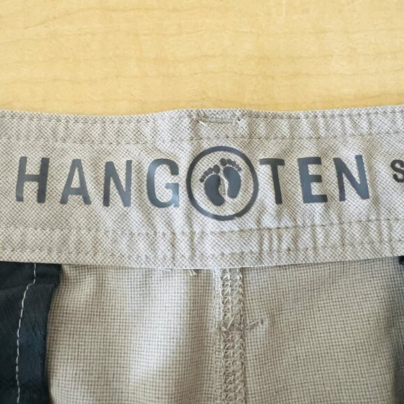 Hang Ten Men's Beige Shorts Size 40 Flat Front Zip Drawstring Waist Pockets - Picture 6 of 13